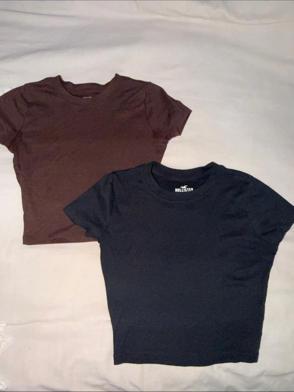 Hollister Short Sleeve Crew Neck Tees - Black & Brown